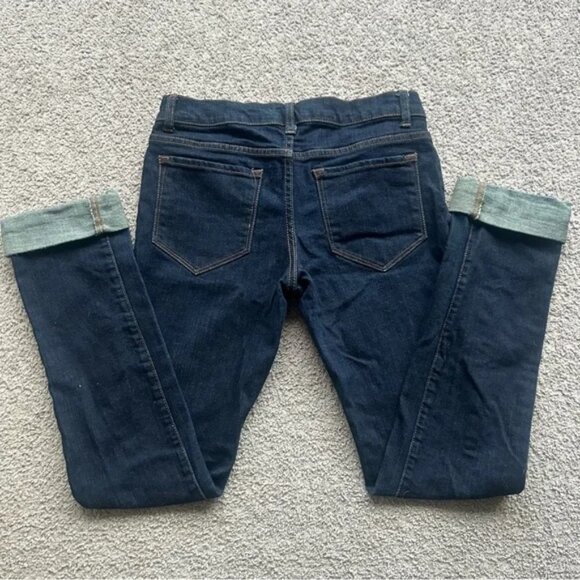 BLUENOTES jeans, size 27 on tag, darker blue, rolled up ankle cuff. Zipper front - Picture 4 of 7